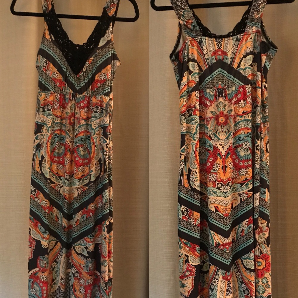 Colorful Print Maxi Dress